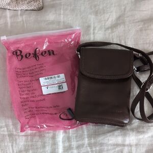 Befen Dark Brown Leather Crossbody Bag